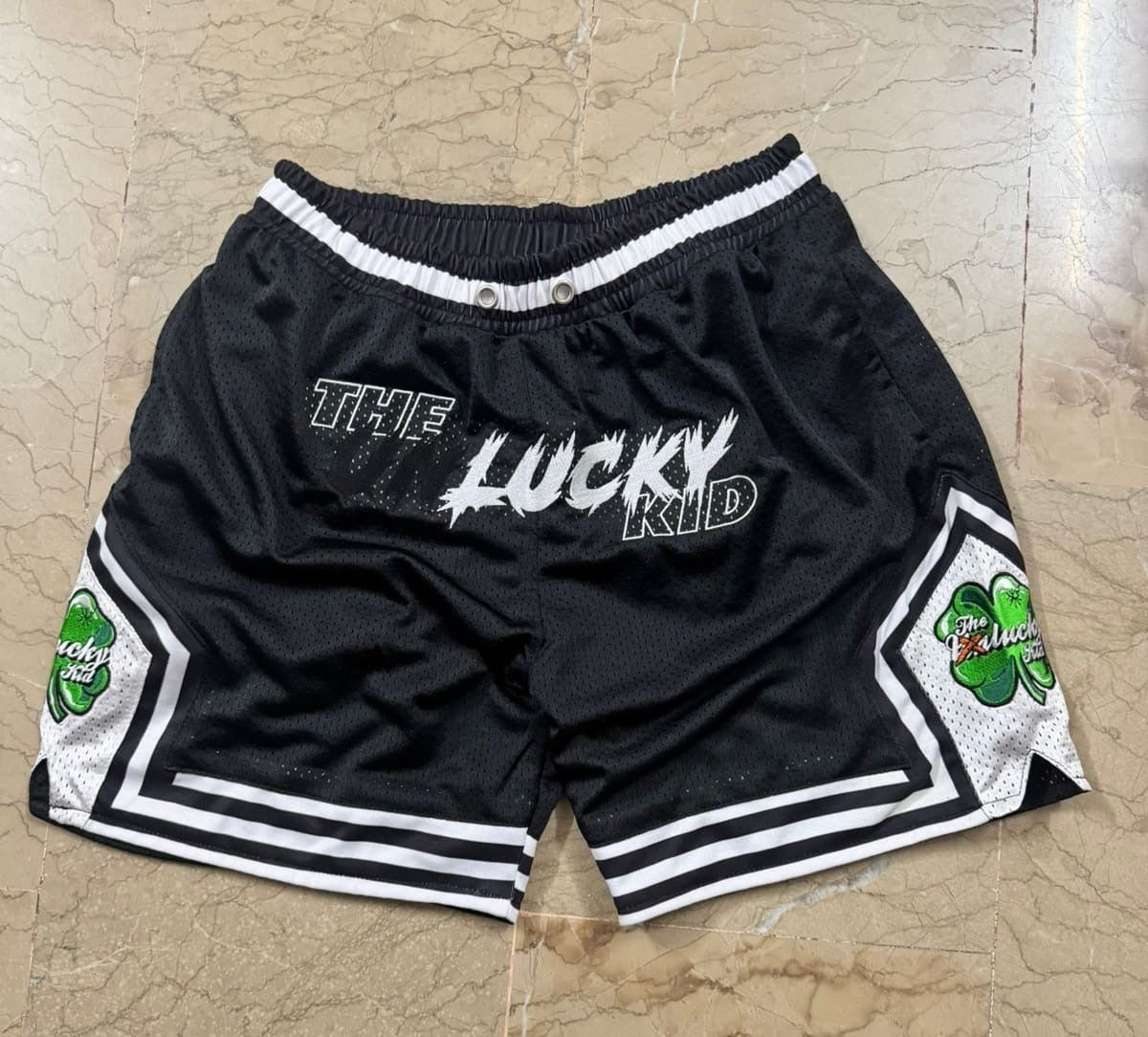 Black mesh shorts