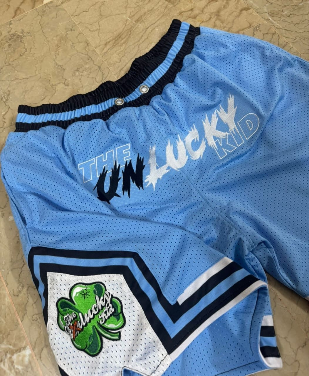 Light blue mesh shorts
