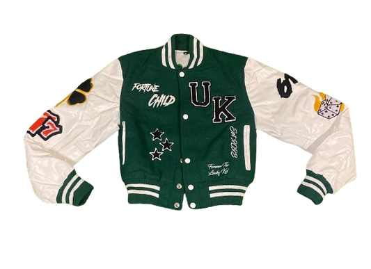 Un(Lucky) Kid Cropped varsity Jacket